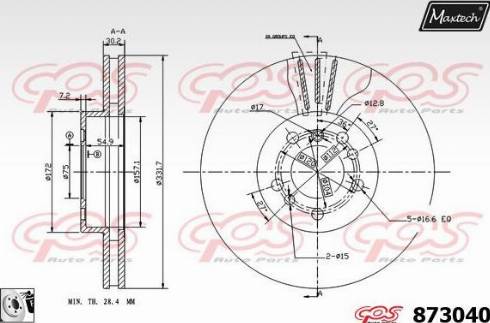 Maxtech 873040.0080 - Kočioni disk www.molydon.hr