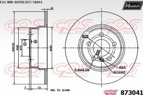 Maxtech 873041.0000 - Kočioni disk www.molydon.hr