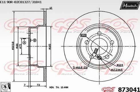 Maxtech 873041.0080 - Kočioni disk www.molydon.hr