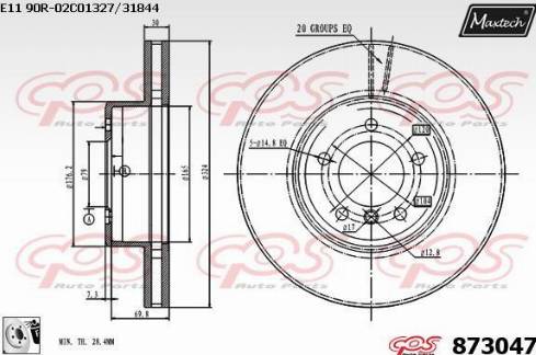 Maxtech 873047.0080 - Kočioni disk www.molydon.hr