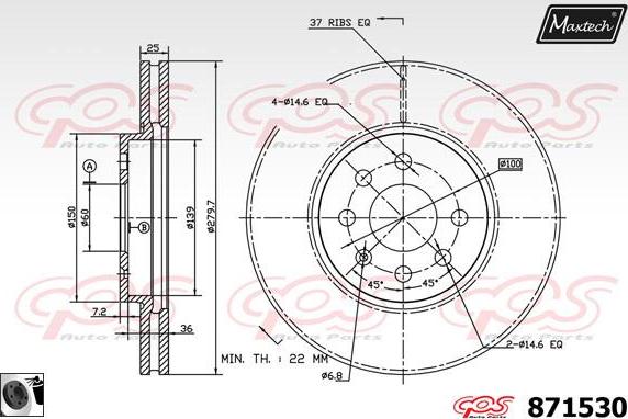 Maxtech 873047 - Kočioni disk www.molydon.hr