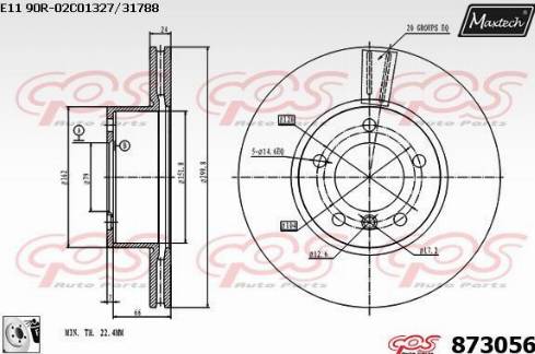 Maxtech 873056.0080 - Kočioni disk www.molydon.hr