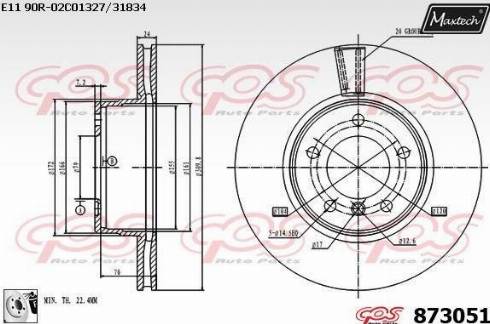 Maxtech 873051.0080 - Kočioni disk www.molydon.hr