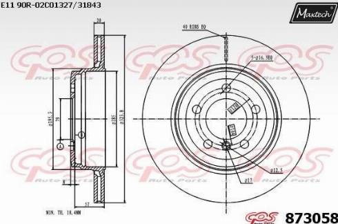 Maxtech 873058.0000 - Kočioni disk www.molydon.hr