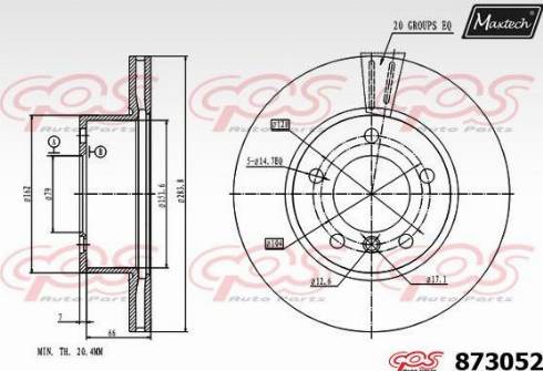 Maxtech 873052.0000 - Kočioni disk www.molydon.hr