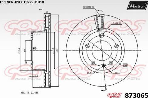 Maxtech 873065.0000 - Kočioni disk www.molydon.hr