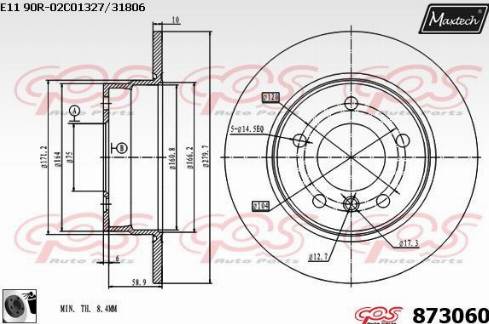 Maxtech 873060.0060 - Kočioni disk www.molydon.hr