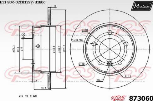 Maxtech 873060.0000 - Kočioni disk www.molydon.hr