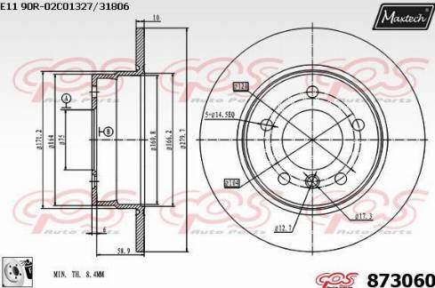 Maxtech 873060.0080 - Kočioni disk www.molydon.hr