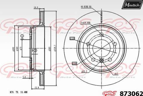 Maxtech 873062.0000 - Kočioni disk www.molydon.hr