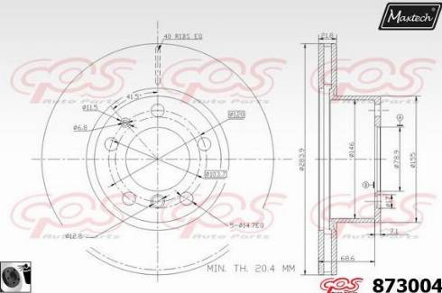 Maxtech 873004.0060 - Kočioni disk www.molydon.hr