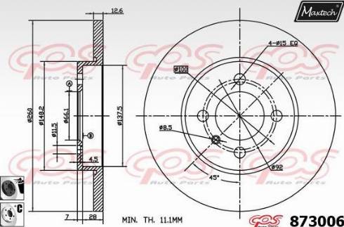 Maxtech 873006.6060 - Kočioni disk www.molydon.hr