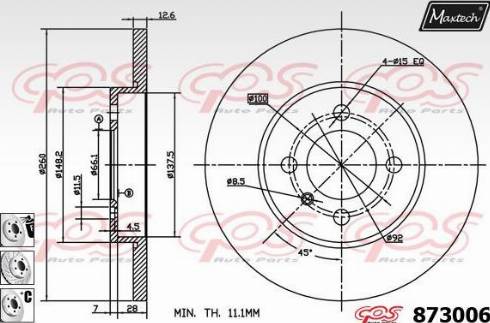 Maxtech 873006.6880 - Kočioni disk www.molydon.hr