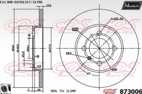 Maxtech 873006.0060 - Kočioni disk www.molydon.hr