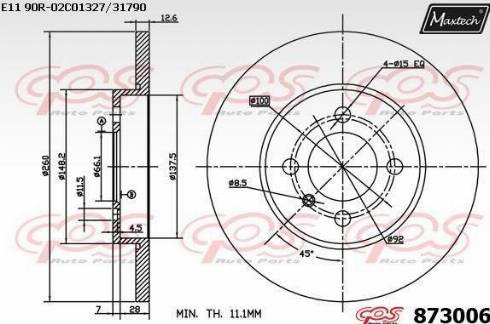 Maxtech 873006.0000 - Kočioni disk www.molydon.hr