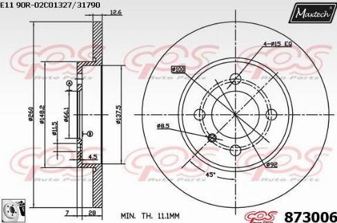 Maxtech 873006.0080 - Kočioni disk www.molydon.hr