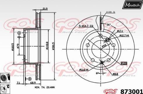 Maxtech 873001.6060 - Kočioni disk www.molydon.hr