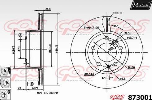 Maxtech 873001.6880 - Kočioni disk www.molydon.hr