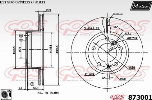 Maxtech 873001.0060 - Kočioni disk www.molydon.hr