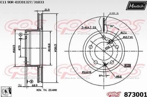 Maxtech 873001.0080 - Kočioni disk www.molydon.hr