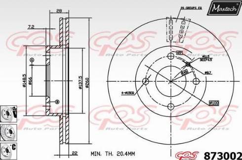 Maxtech 873002.6880 - Kočioni disk www.molydon.hr