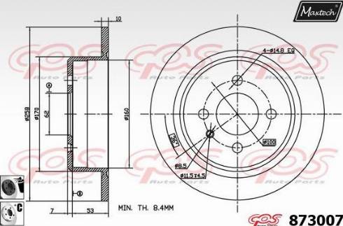 Maxtech 873007.6060 - Kočioni disk www.molydon.hr