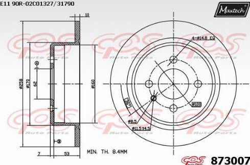 Maxtech 873007.0000 - Kočioni disk www.molydon.hr