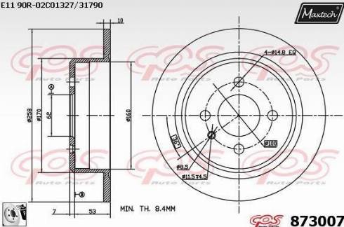 Maxtech 873007.0080 - Kočioni disk www.molydon.hr