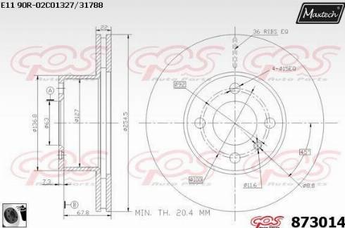 Maxtech 873014.0060 - Kočioni disk www.molydon.hr