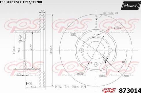 Maxtech 873014.0000 - Kočioni disk www.molydon.hr