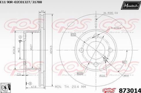 Maxtech 873014.0080 - Kočioni disk www.molydon.hr