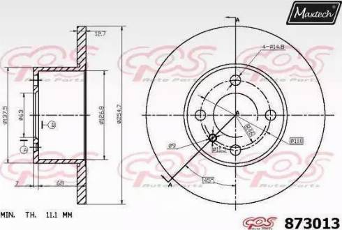 Maxtech 873013.0000 - Kočioni disk www.molydon.hr