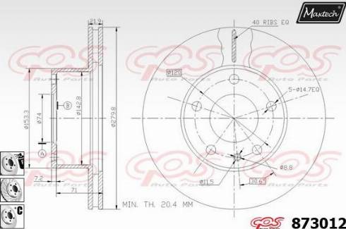 Maxtech 873012.6880 - Kočioni disk www.molydon.hr