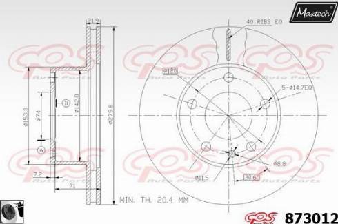 Maxtech 873012.0060 - Kočioni disk www.molydon.hr