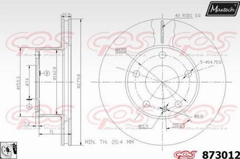 Maxtech 873012.0080 - Kočioni disk www.molydon.hr