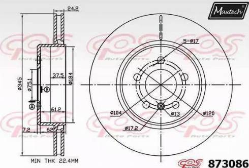 Maxtech 873086.0000 - Kočioni disk www.molydon.hr