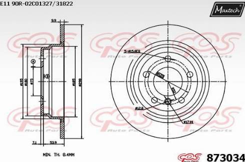 Maxtech 873034.0000 - Kočioni disk www.molydon.hr