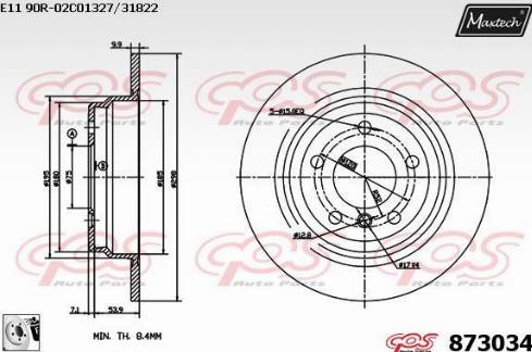 Maxtech 873034.0080 - Kočioni disk www.molydon.hr