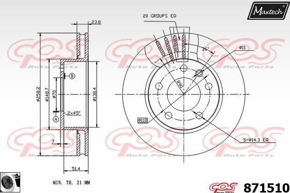 Maxtech 873034 - Kočioni disk www.molydon.hr