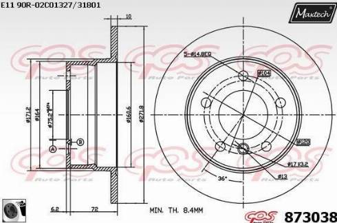 Maxtech 873038.0060 - Kočioni disk www.molydon.hr