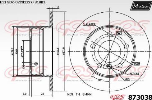 Maxtech 873038.0000 - Kočioni disk www.molydon.hr