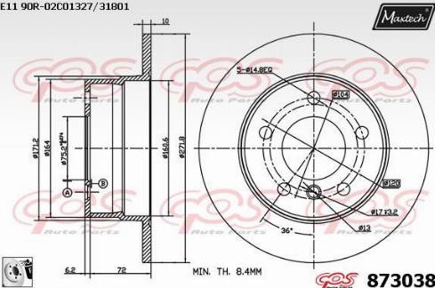 Maxtech 873038.0080 - Kočioni disk www.molydon.hr