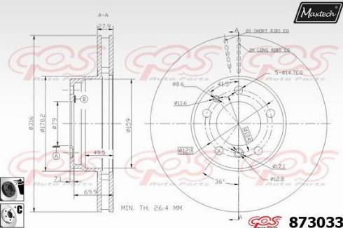 Maxtech 873033.6060 - Kočioni disk www.molydon.hr