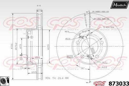 Maxtech 873033.0060 - Kočioni disk www.molydon.hr