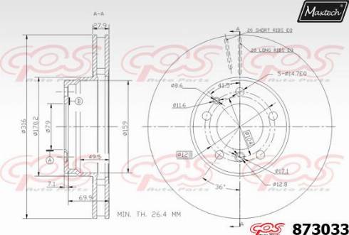 Maxtech 873033.0000 - Kočioni disk www.molydon.hr