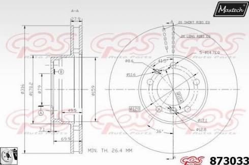 Maxtech 873033.0080 - Kočioni disk www.molydon.hr