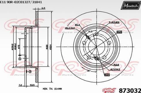 Maxtech 873032.0000 - Kočioni disk www.molydon.hr