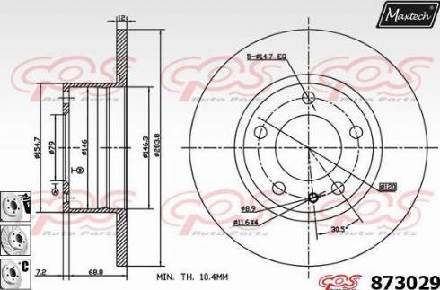 Maxtech 873029.6980 - Kočioni disk www.molydon.hr