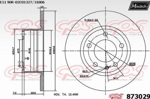 Maxtech 873029.0000 - Kočioni disk www.molydon.hr