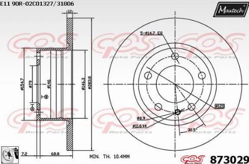 Maxtech 873029.0080 - Kočioni disk www.molydon.hr